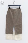 SWAYING 24 Autumn and Winter Wool Splicing Straight Skirt SW-SW24AW3B23-HUILV Gray Green